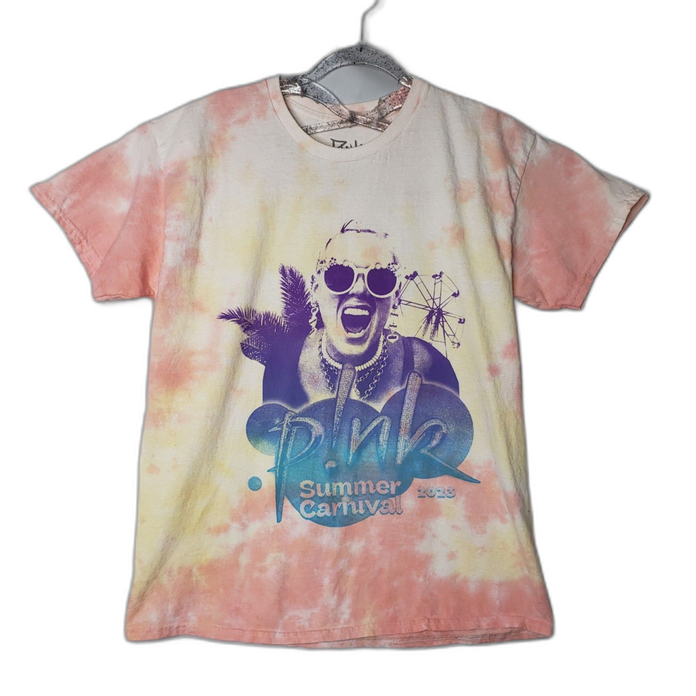 PINK Alecia Moore Summer Carnival 2023 Tour Concert T Shirt Tie Dye Size Large